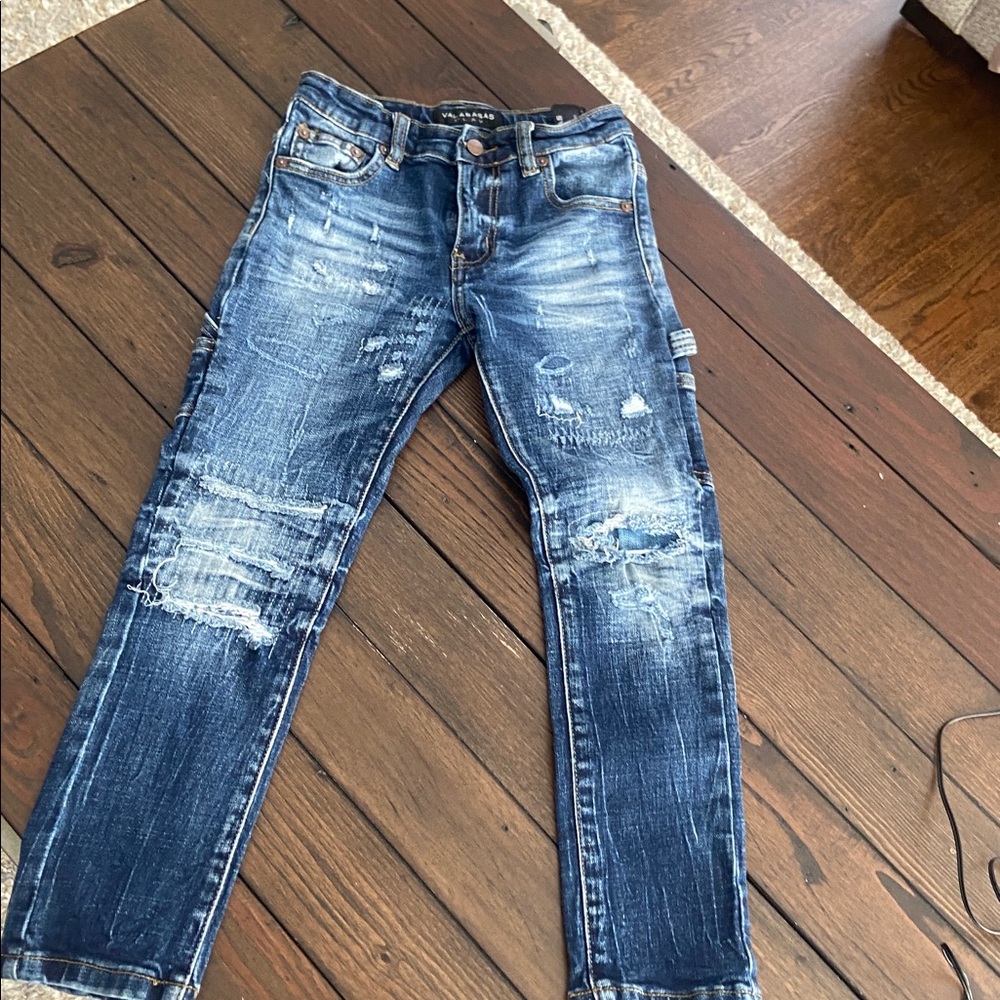 Valabasas Play Kids Denim Distressed Jeans Pockets, Size 7T - Picture 4 of 8